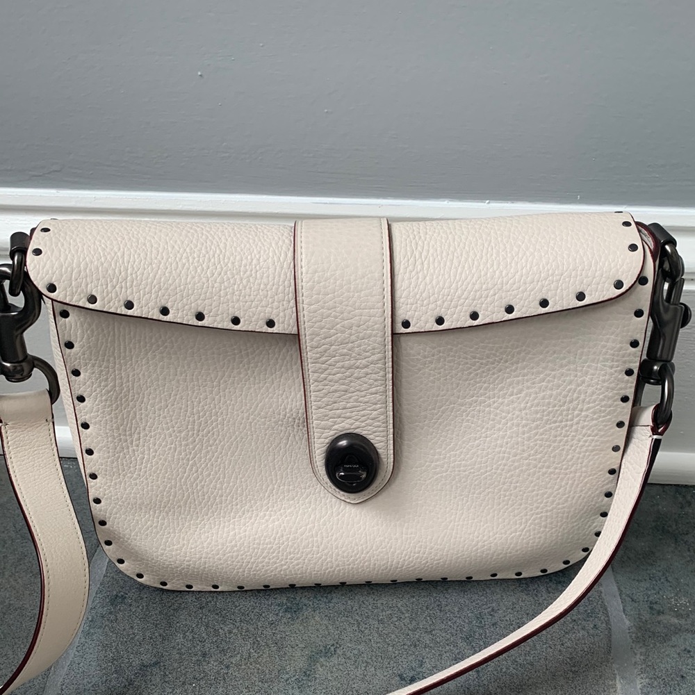 Ivory leather coach bag